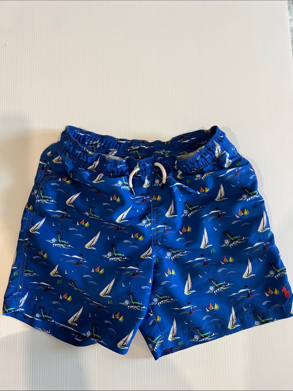 Polo by Ralph Lauren Blue Sailboat Print Swim Shorts